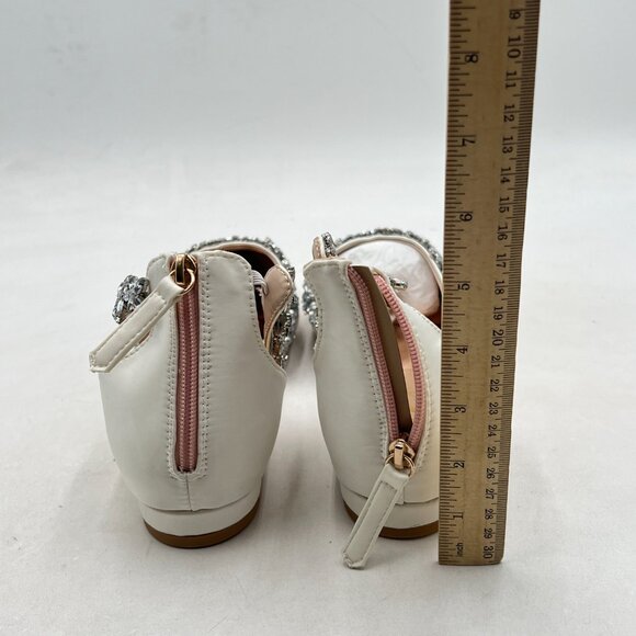 XYD White Pointed Toe D'Orsay Wedding Sparkly Rhinestones Ankle Strap Sandals - Picture 5 of 8